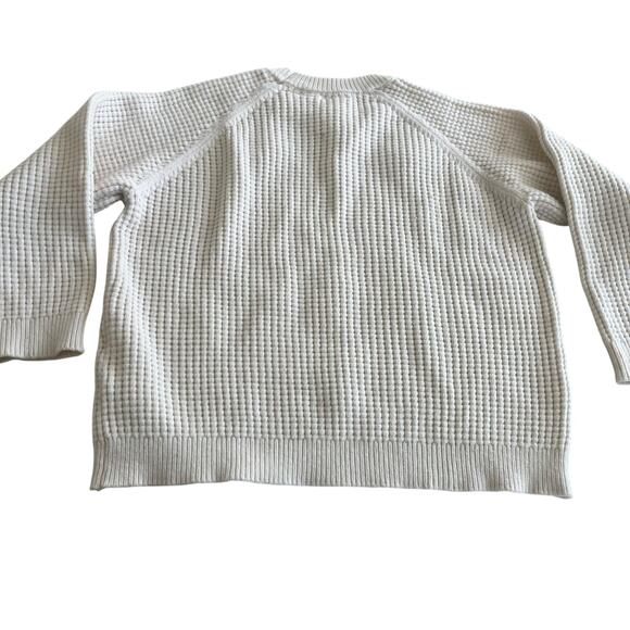 Zara Boys Ecru Waffle Knit Crewneck Sweater - Size 3-4 - Picture 5 of 5